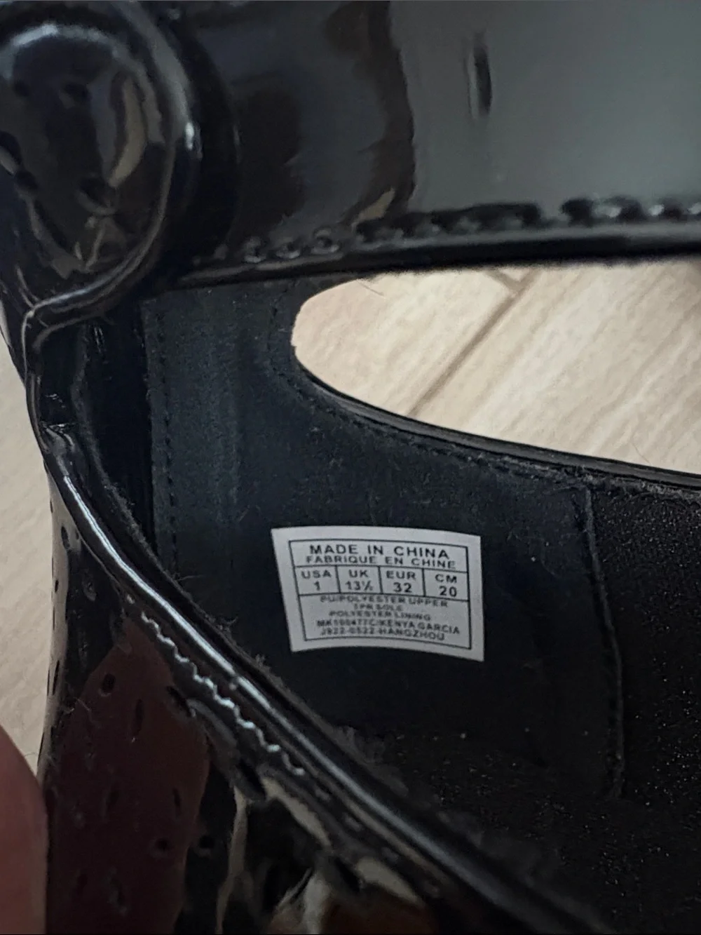 Michael Kors Girls Black Patent Bow Mary Jane Flats with Ankle Strap